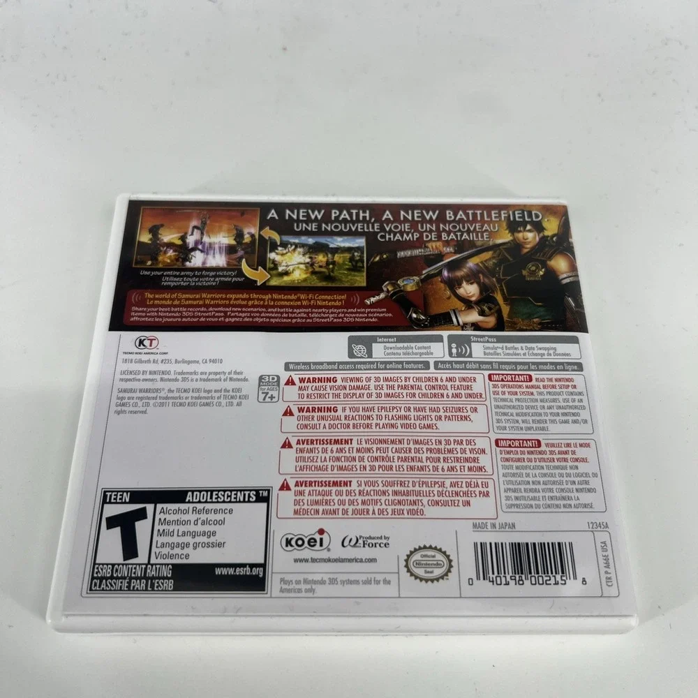 Samurai Warriors: Chronicles (Nintendo 3DS, 2011)